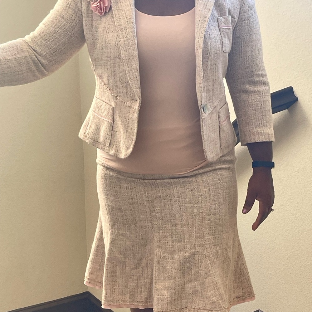 Anne Klein Tweed Skirt Suit Size 12P